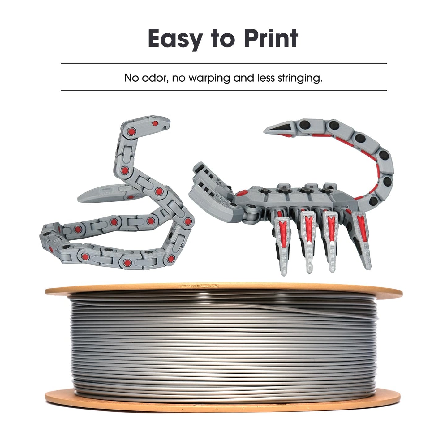 eSUN PLA Filament 1.75mm, PLA Basic 3D Printer Filament Dimensional Accuracy +/- 0.05mm, 1KG Spool (2.2 LBS) Speedy PLA Filament for 3D Printers, Grey