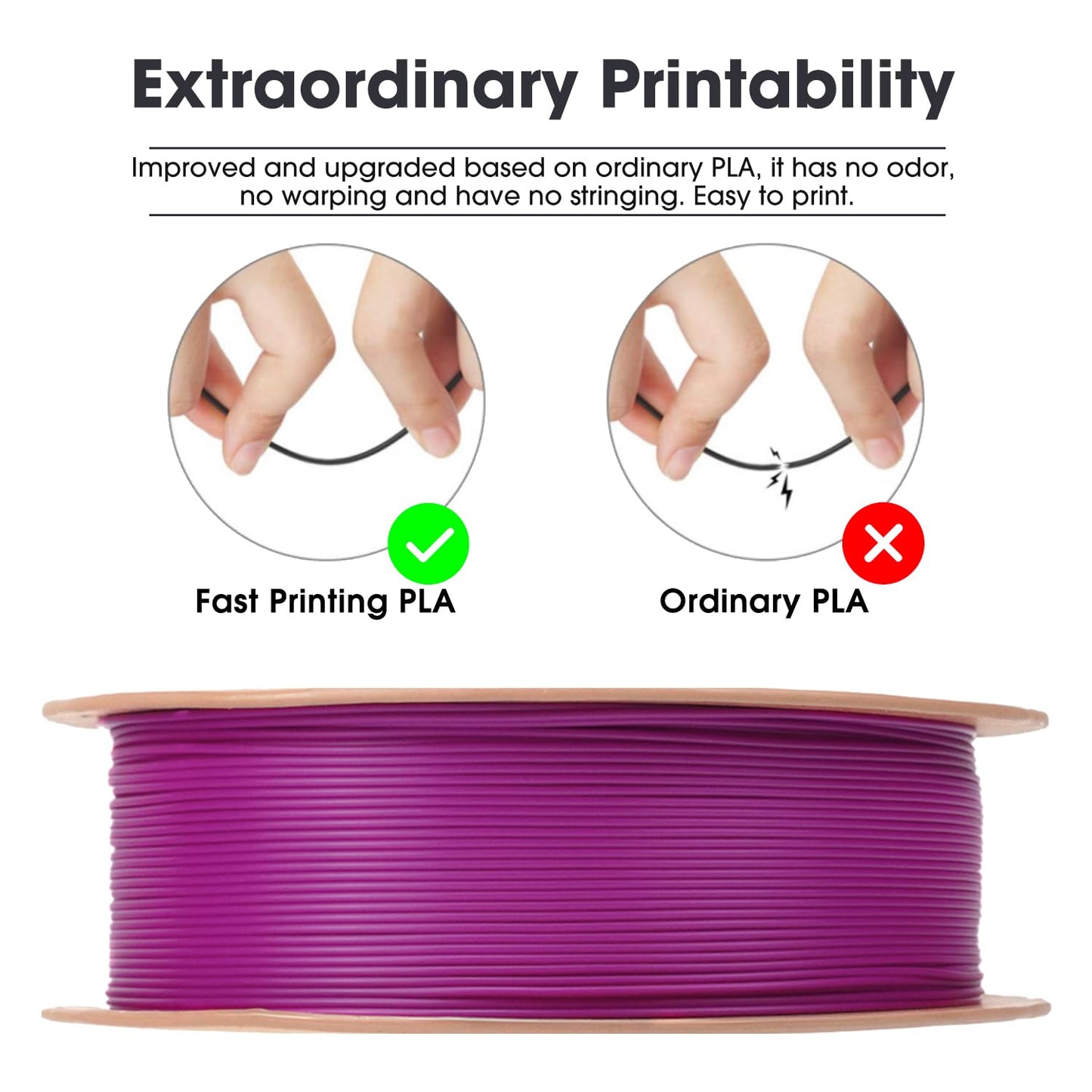 eSUN PLA Filament 1.75mm, PLA Basic 3D Printer Filament Dimensional Accuracy +/- 0.05mm, 1KG Spool (2.2 LBS) Speedy PLA Filament for 3D Printers, Grey