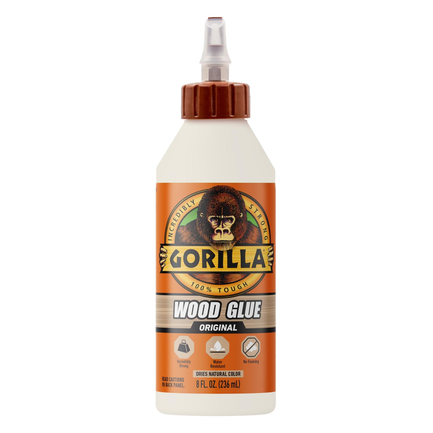 Gorilla Wood Glue, Gel, Indoor & Outdoor Carpentry Projects, Paintable, Sandable, Moisture Resistant, Clamping, Natural Color, 18oz/532mL, (Pack of 1)