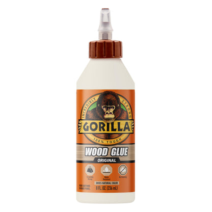 Gorilla Wood Glue, Gel, Indoor & Outdoor Carpentry Projects, Paintable, Sandable, Moisture Resistant, Clamping, Natural Color, 18oz/532mL, (Pack of 1)