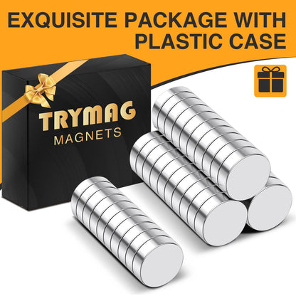 TRYMAG 5x3mm 80Pcs Small Refrigerator Magnets, Tiny Rare Earth Magnets Small Disc Magnet for Fridge, Whiteboard, Billboard, Dry Erase Board, Office Magnet