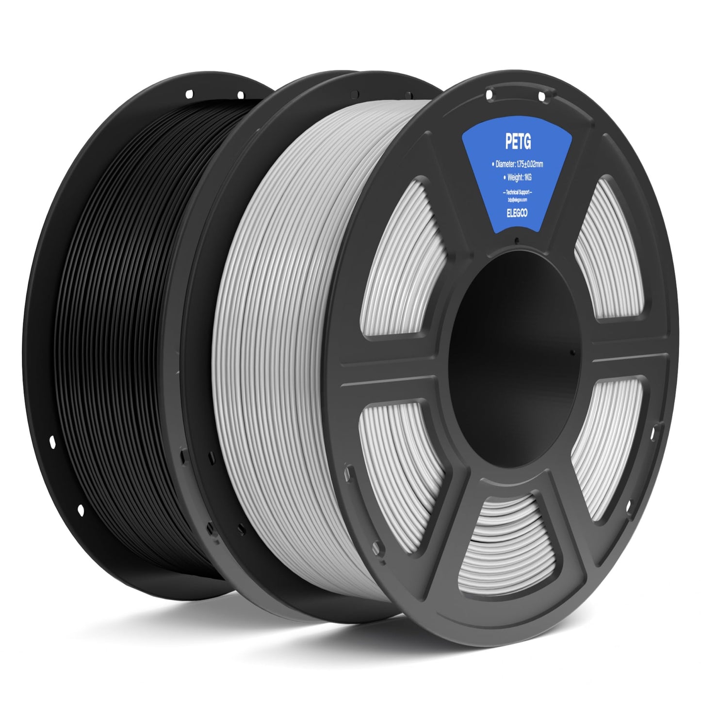 ELEGOO PETG 1.75 mm Black 4 Pack 1kg Spools (2.2 lbs), 3D Printing Filament Dimensional Accuracy +/- 0.02 mm, Fits for Most FDM 3D Printers