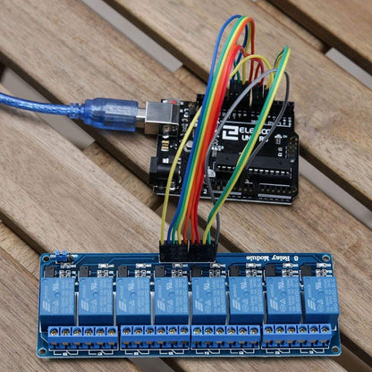 ELEGOO 4 Channel DC 5V Relay Module with Optocoupler for Arduino UNO R3 MEGA 1280 DSP ARM PIC AVR STM32 Raspberry Pi
