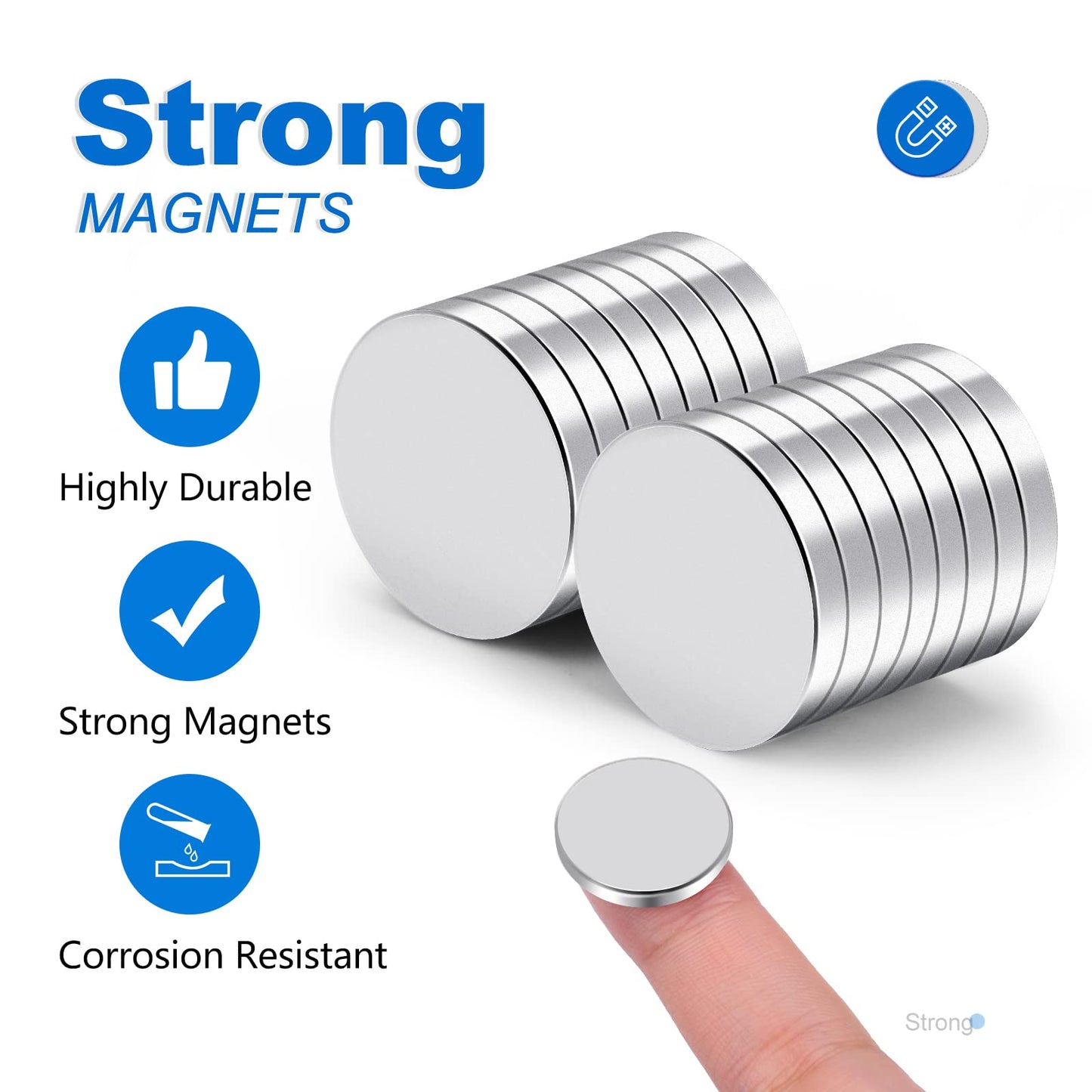 TRYMAG 5x3mm 80Pcs Small Refrigerator Magnets, Tiny Rare Earth Magnets Small Disc Magnet for Fridge, Whiteboard, Billboard, Dry Erase Board, Office Magnet