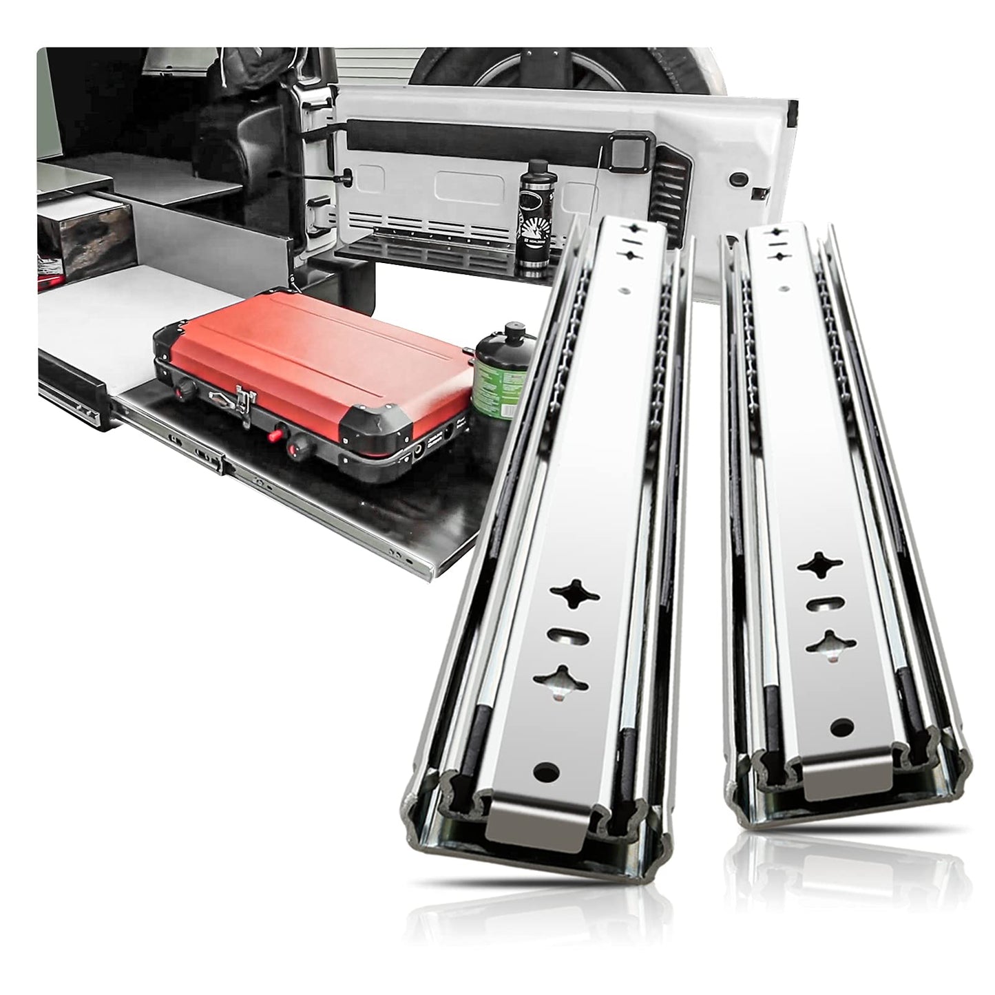 SHUHANG Heavy Duty Drawer Slides Full Extension 12 14 16 18 20 22 24 26 28 30 32 34 36 38 40 Inch (51mm -Without Lock, 34 inch)
