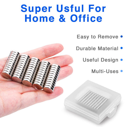 TRYMAG 5x3mm 80Pcs Small Refrigerator Magnets, Tiny Rare Earth Magnets Small Disc Magnet for Fridge, Whiteboard, Billboard, Dry Erase Board, Office Magnet