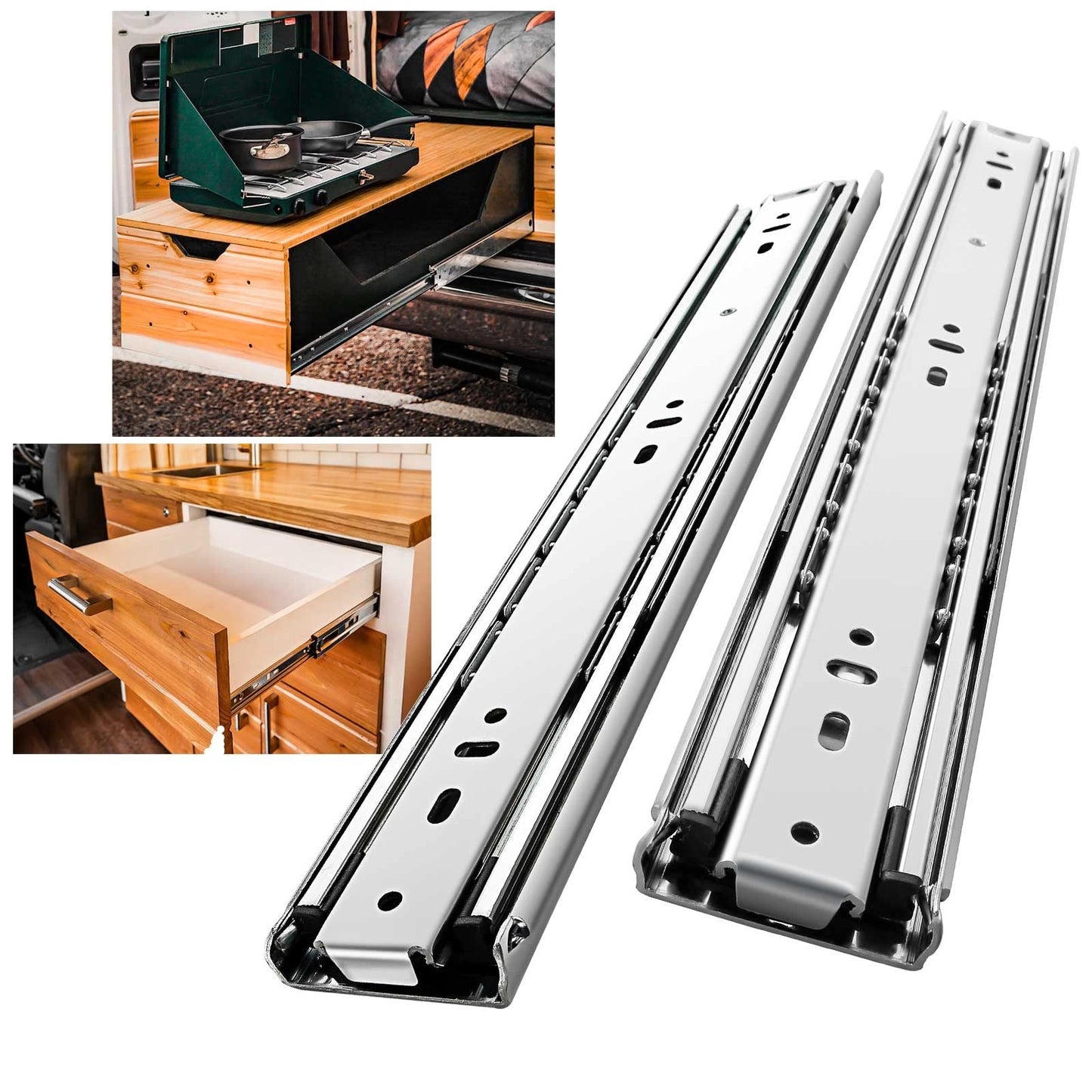 SHUHANG Heavy Duty Drawer Slides Full Extension 12 14 16 18 20 22 24 26 28 30 32 34 36 38 40 Inch (51mm -Without Lock, 34 inch)