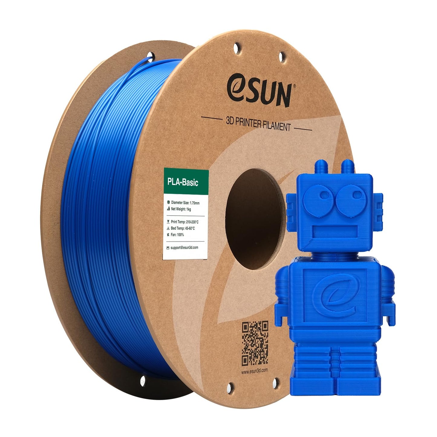eSUN PLA Filament 1.75mm, PLA Basic 3D Printer Filament Dimensional Accuracy +/- 0.05mm, 1KG Spool (2.2 LBS) Speedy PLA Filament for 3D Printers, Grey