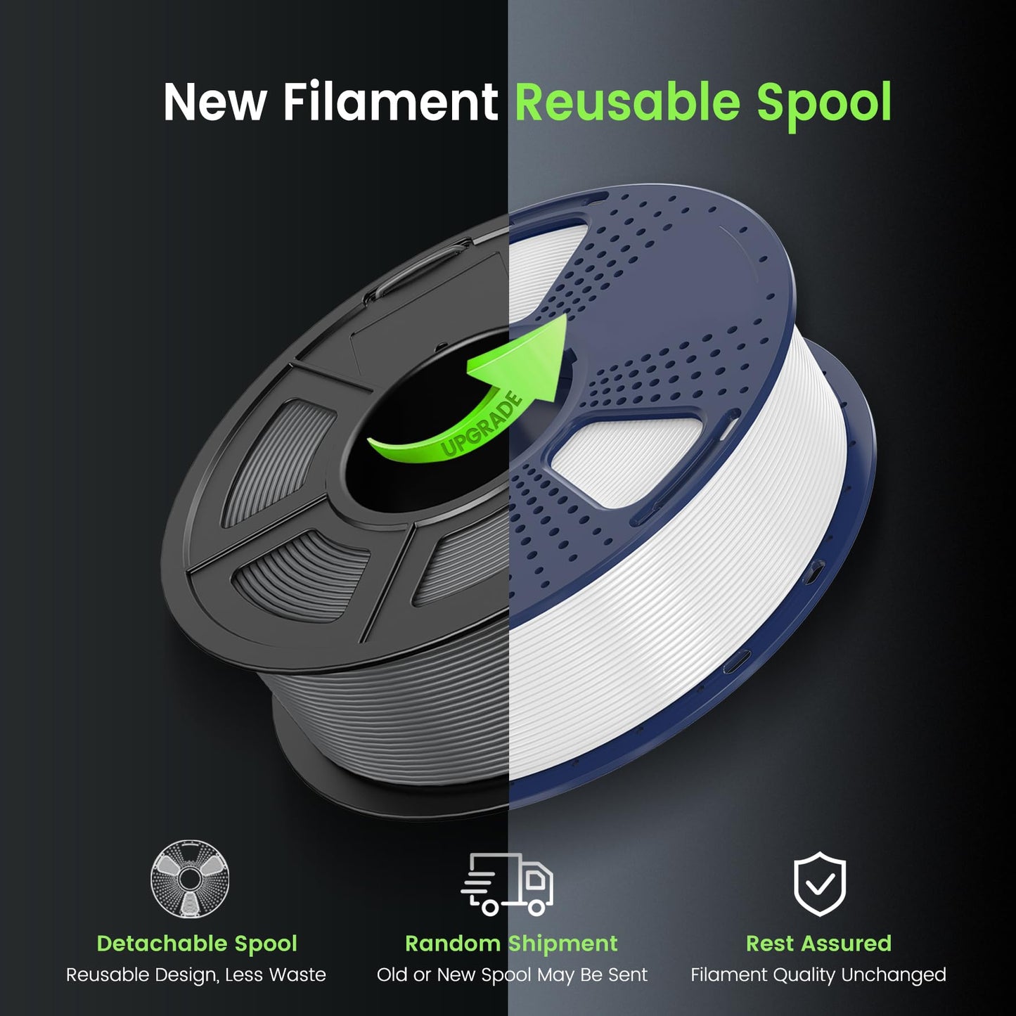 SUNLU PLA 3D Printer Filament PLA Filament 1.75mm, Neatly Wound 3D Printing Filament 1.75mm, Dimensional Accuracy +/- 0.02 mm, Fit Most FDM 3D Printers, 1kg Spool (2.2lbs), PLA Ceramic White