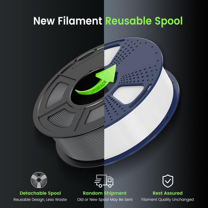 SUNLU PLA 3D Printer Filament PLA Filament 1.75mm, Neatly Wound 3D Printing Filament 1.75mm, Dimensional Accuracy +/- 0.02 mm, Fit Most FDM 3D Printers, 1kg Spool (2.2lbs), PLA Ceramic White