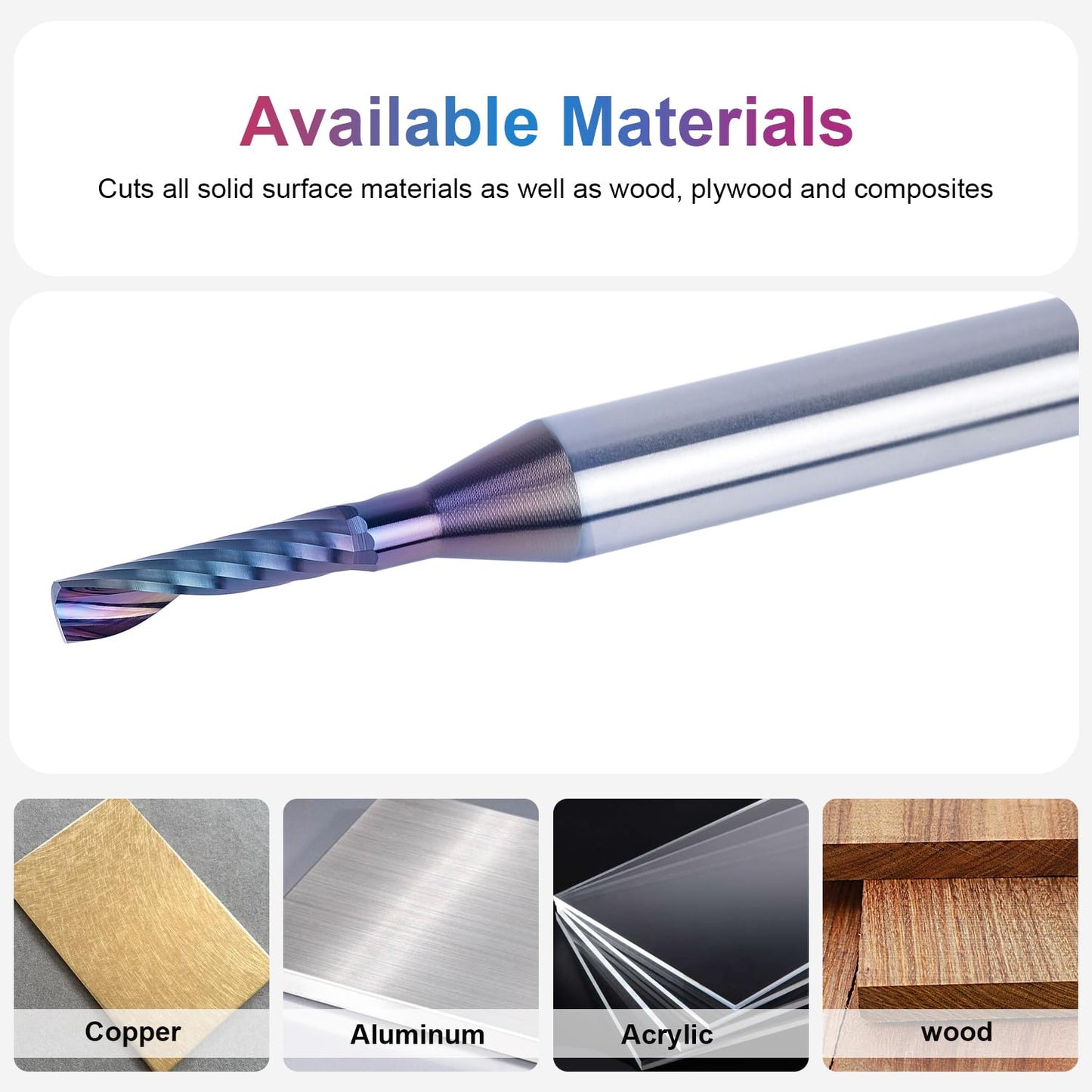 SpeTool 1/4 Shank Single Flute Router Bit with Extra Long Life Coating ,Solid Carbide O Flute End Mill Spiral Upcut Bit for CNC Aluminum Cutter