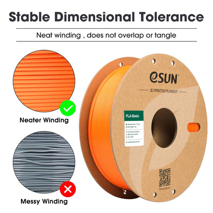 eSUN PLA Filament 1.75mm, PLA Basic 3D Printer Filament Dimensional Accuracy +/- 0.05mm, 1KG Spool (2.2 LBS) Speedy PLA Filament for 3D Printers, Grey