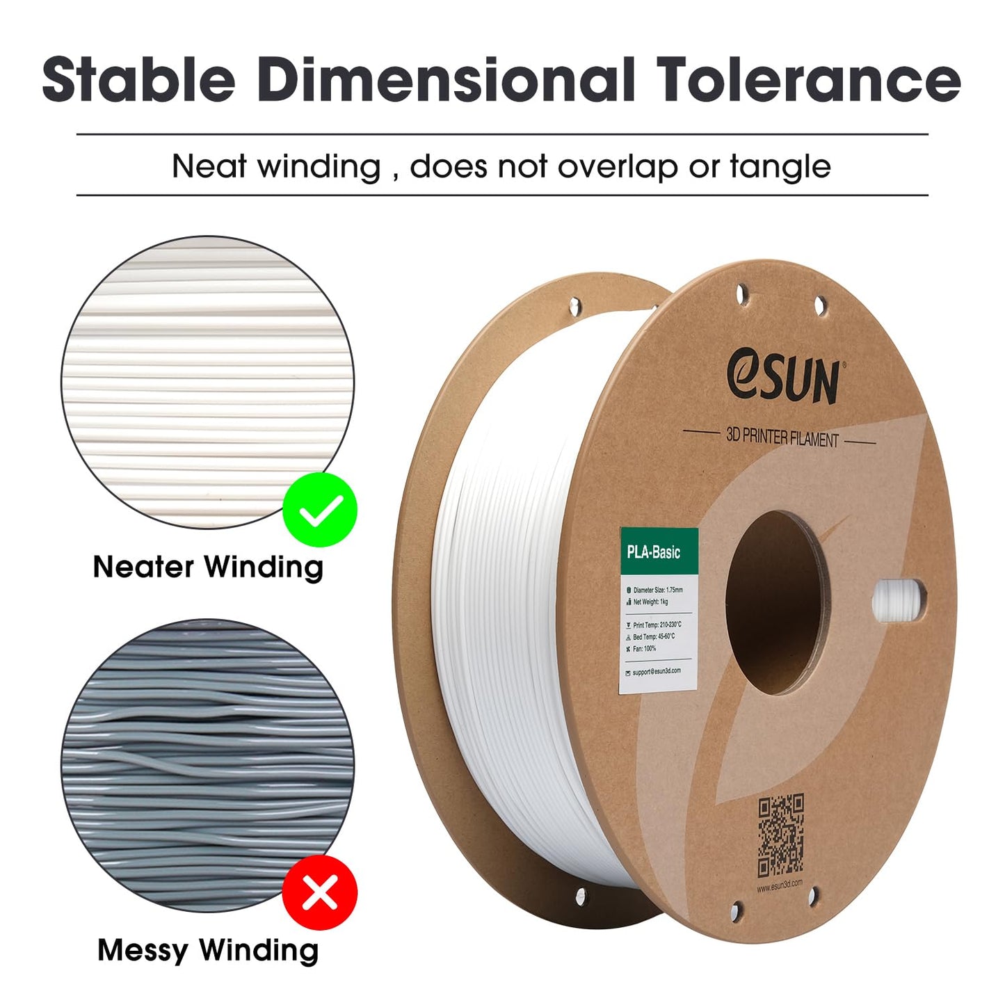 eSUN PLA Filament 1.75mm, PLA Basic 3D Printer Filament Dimensional Accuracy +/- 0.05mm, 1KG Spool (2.2 LBS) Speedy PLA Filament for 3D Printers, Grey