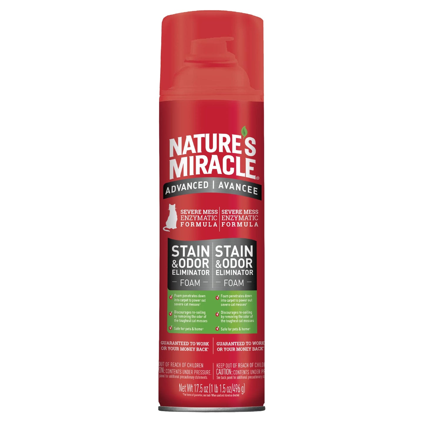 Nature’s Miracle Advanced Stain and Odor Eliminator Cat, 32 Ounces, 1 Gallon, Pour, Fresh Scent, Severe Mess Enzymatic Formula For Tough Pet Messes