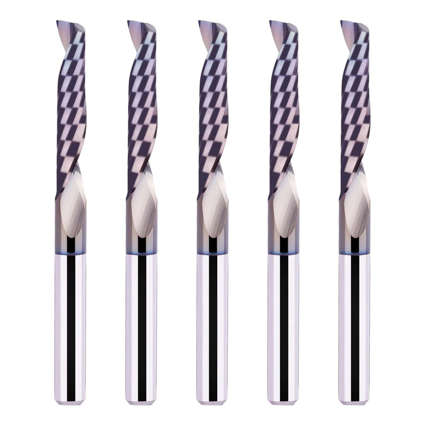 SpeTool 1/4 Shank Single Flute Router Bit with Extra Long Life Coating ,Solid Carbide O Flute End Mill Spiral Upcut Bit for CNC Aluminum Cutter
