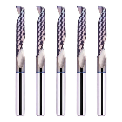 SpeTool 1/4 Shank Single Flute Router Bit with Extra Long Life Coating ,Solid Carbide O Flute End Mill Spiral Upcut Bit for CNC Aluminum Cutter