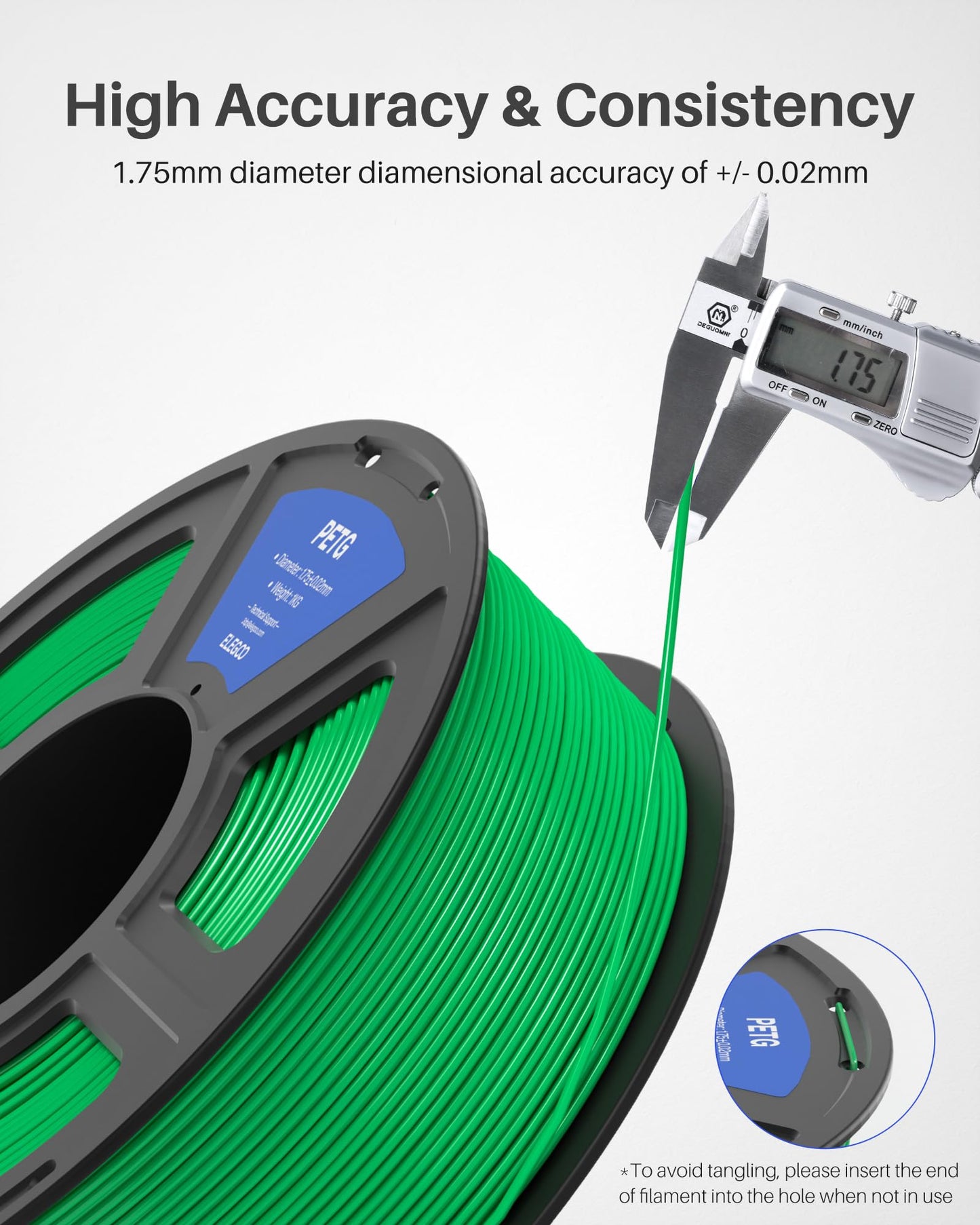 ELEGOO PETG 1.75 mm Black 4 Pack 1kg Spools (2.2 lbs), 3D Printing Filament Dimensional Accuracy +/- 0.02 mm, Fits for Most FDM 3D Printers