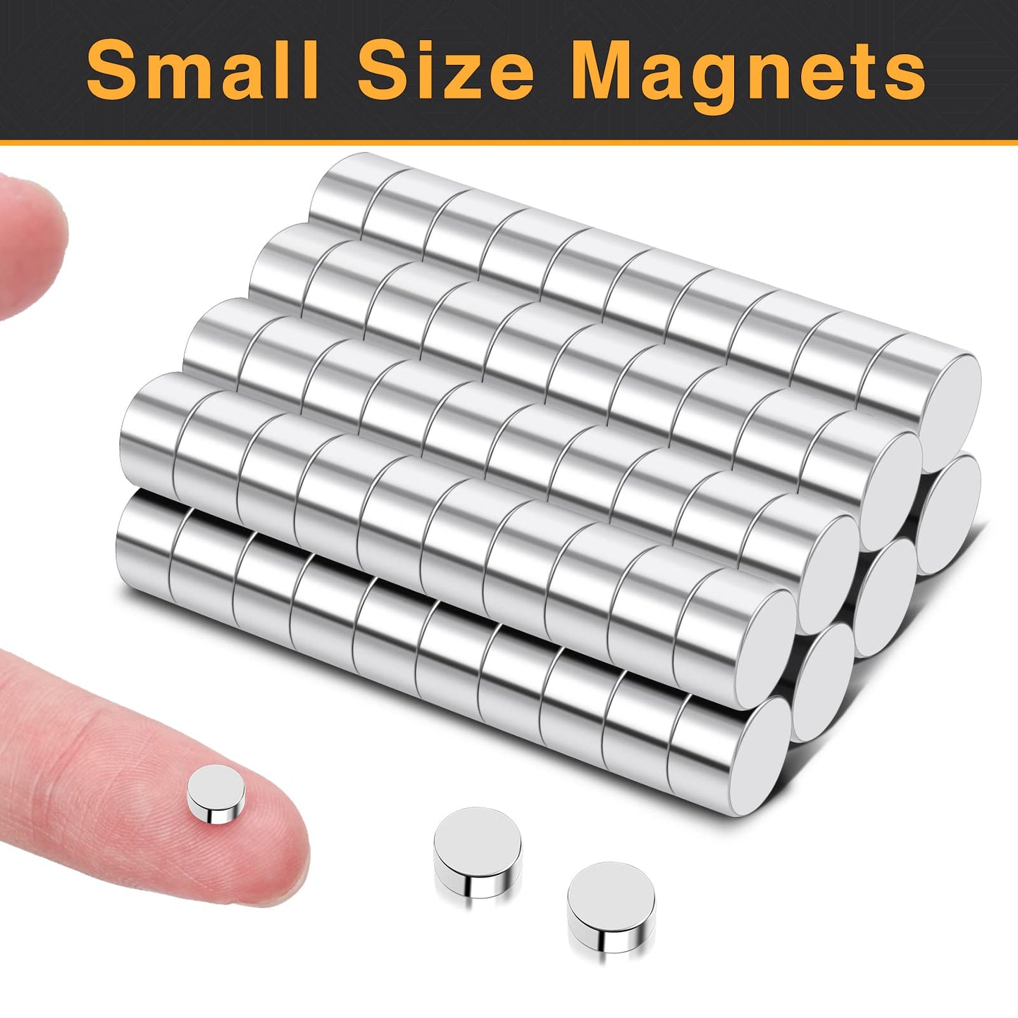TRYMAG 5x3mm 80Pcs Small Refrigerator Magnets, Tiny Rare Earth Magnets Small Disc Magnet for Fridge, Whiteboard, Billboard, Dry Erase Board, Office Magnet