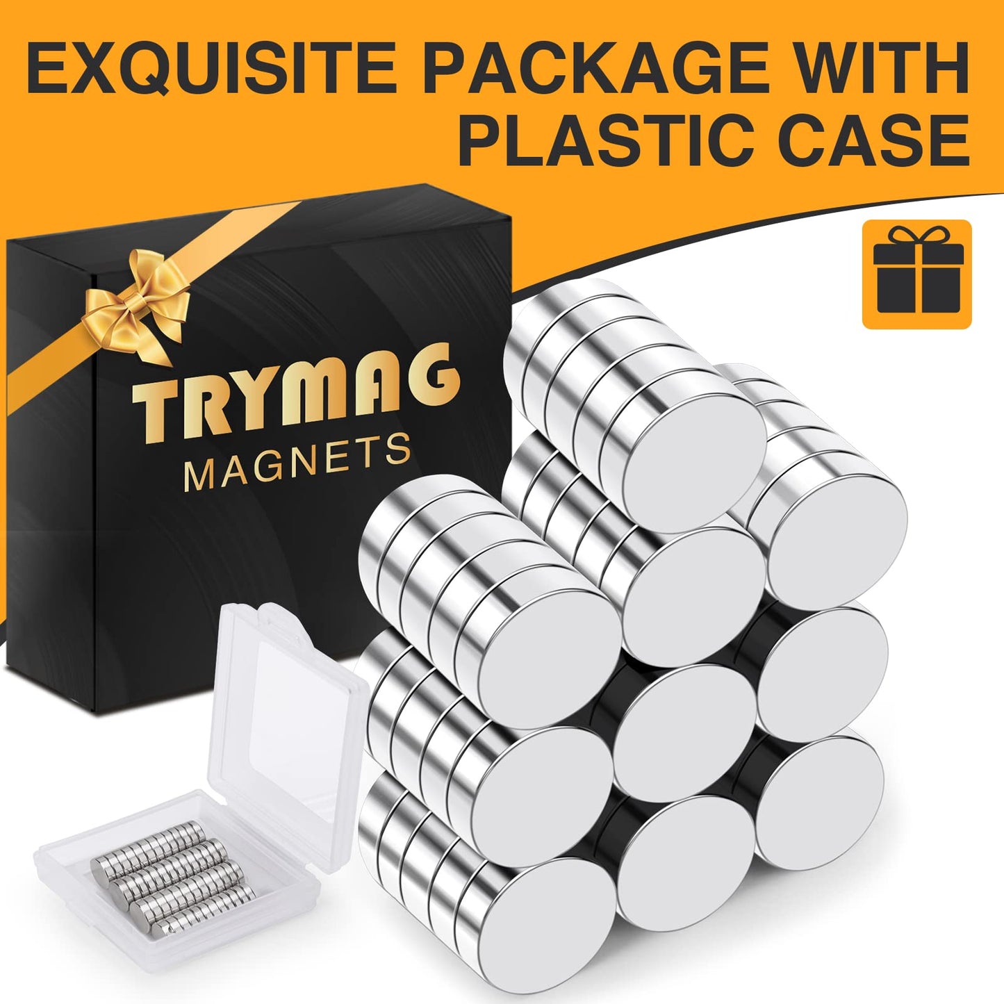 TRYMAG 5x3mm 80Pcs Small Refrigerator Magnets, Tiny Rare Earth Magnets Small Disc Magnet for Fridge, Whiteboard, Billboard, Dry Erase Board, Office Magnet