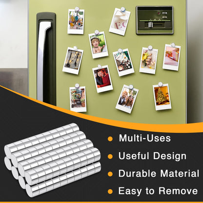 TRYMAG 5x3mm 80Pcs Small Refrigerator Magnets, Tiny Rare Earth Magnets Small Disc Magnet for Fridge, Whiteboard, Billboard, Dry Erase Board, Office Magnet