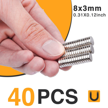 TRYMAG 5x3mm 80Pcs Small Refrigerator Magnets, Tiny Rare Earth Magnets Small Disc Magnet for Fridge, Whiteboard, Billboard, Dry Erase Board, Office Magnet