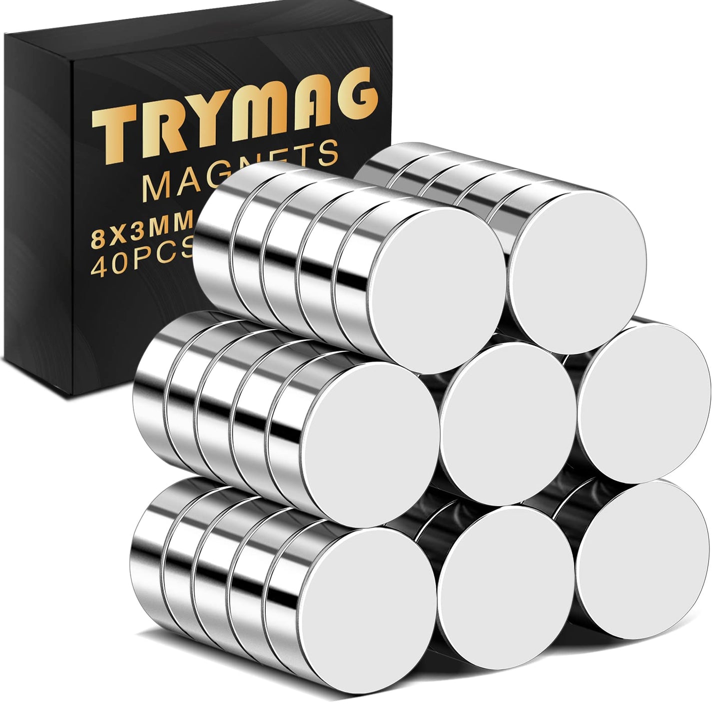 TRYMAG 5x3mm 80Pcs Small Refrigerator Magnets, Tiny Rare Earth Magnets Small Disc Magnet for Fridge, Whiteboard, Billboard, Dry Erase Board, Office Magnet