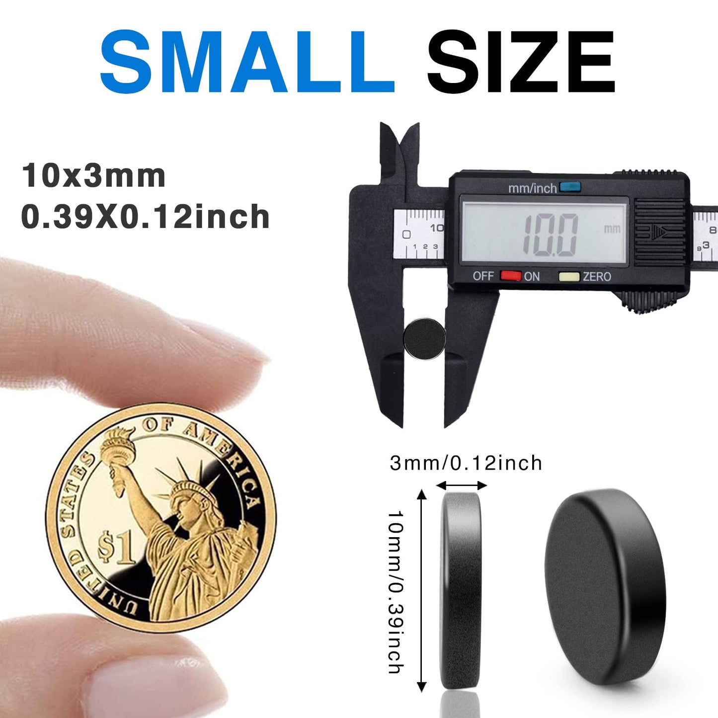 TRYMAG 5x3mm 80Pcs Small Refrigerator Magnets, Tiny Rare Earth Magnets Small Disc Magnet for Fridge, Whiteboard, Billboard, Dry Erase Board, Office Magnet