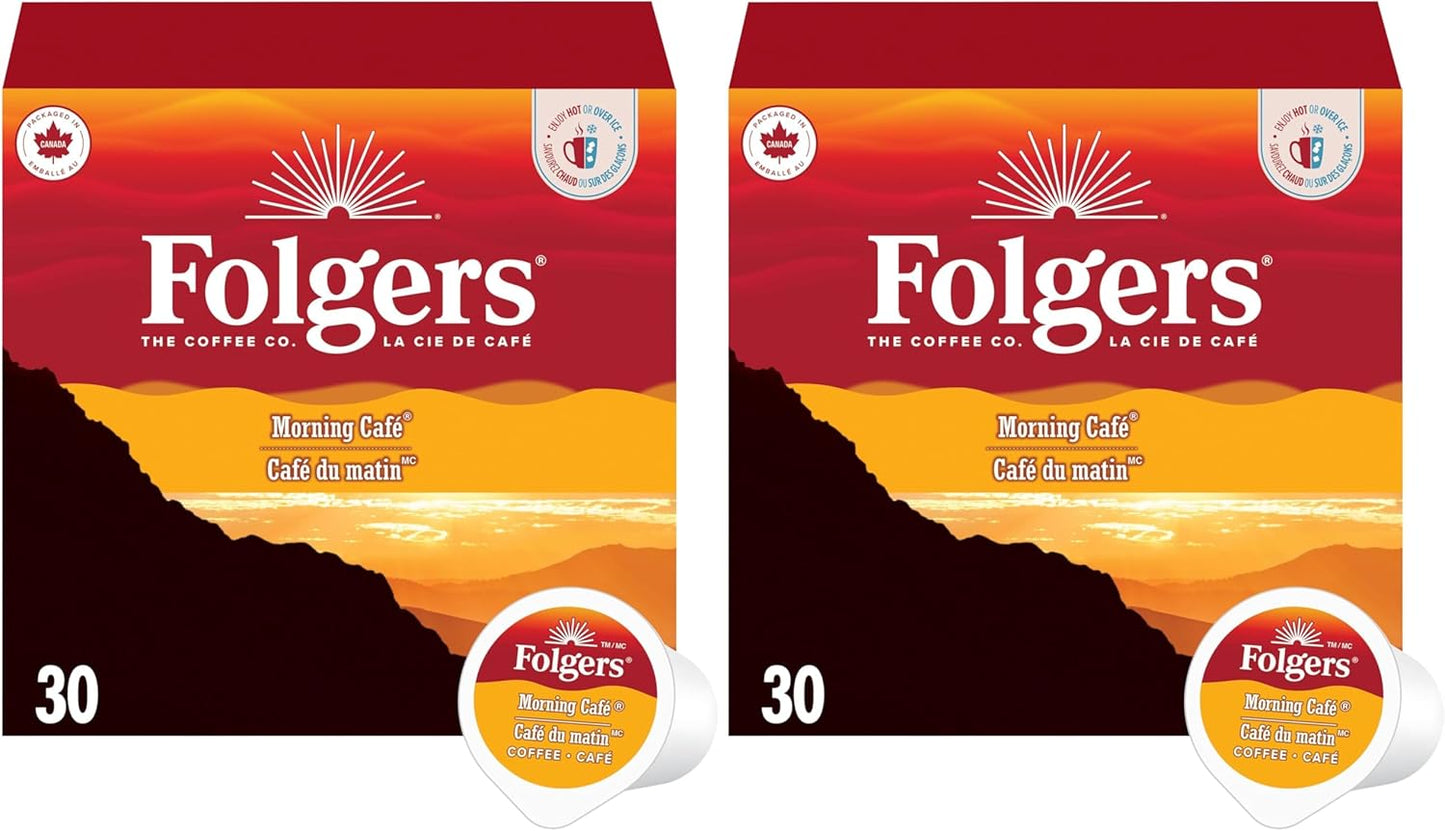 Folgers Classic Roast Medium Coffee Pods, Single Serve One Cup Pods made with Arabica Beans for Hot or Iced Drinks, 12 Count (Pack of 1)