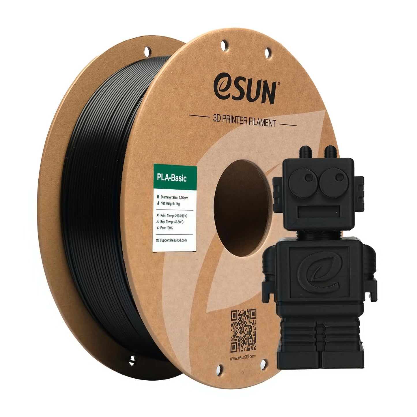 eSUN PLA Filament 1.75mm, PLA Basic 3D Printer Filament Dimensional Accuracy +/- 0.05mm, 1KG Spool (2.2 LBS) Speedy PLA Filament for 3D Printers, Grey