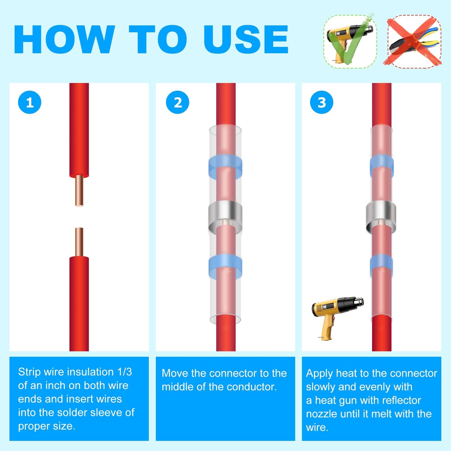 280PCS White Solder Seal Wire Connectors, AWG 26-24 Marine Grade Waterproof Solder Wire Connectors, Insulated Heat Shrink Butt Connectors (Shrink Ratio: 2:1)