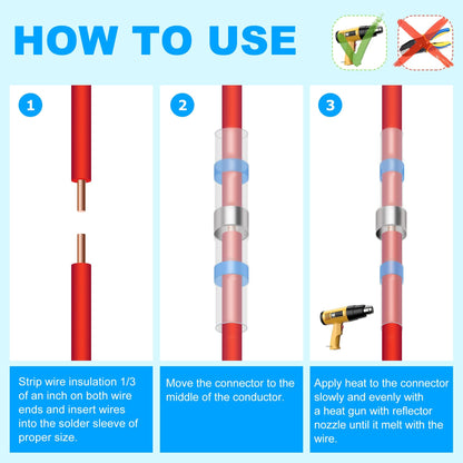 280PCS White Solder Seal Wire Connectors, AWG 26-24 Marine Grade Waterproof Solder Wire Connectors, Insulated Heat Shrink Butt Connectors (Shrink Ratio: 2:1)