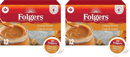 Folgers Classic Roast Medium Coffee Pods, Single Serve One Cup Pods made with Arabica Beans for Hot or Iced Drinks, 12 Count (Pack of 1)