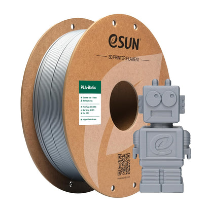 eSUN PLA Filament 1.75mm, PLA Basic 3D Printer Filament Dimensional Accuracy +/- 0.05mm, 1KG Spool (2.2 LBS) Speedy PLA Filament for 3D Printers, Grey