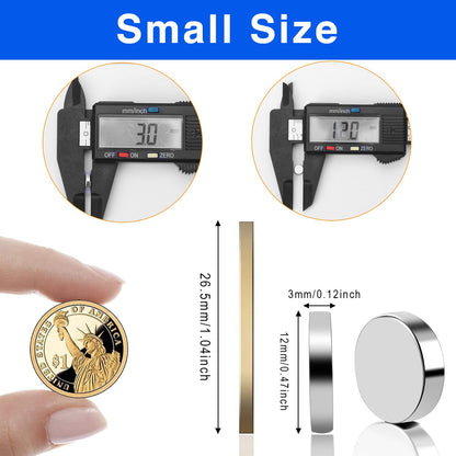 TRYMAG 5x3mm 80Pcs Small Refrigerator Magnets, Tiny Rare Earth Magnets Small Disc Magnet for Fridge, Whiteboard, Billboard, Dry Erase Board, Office Magnet