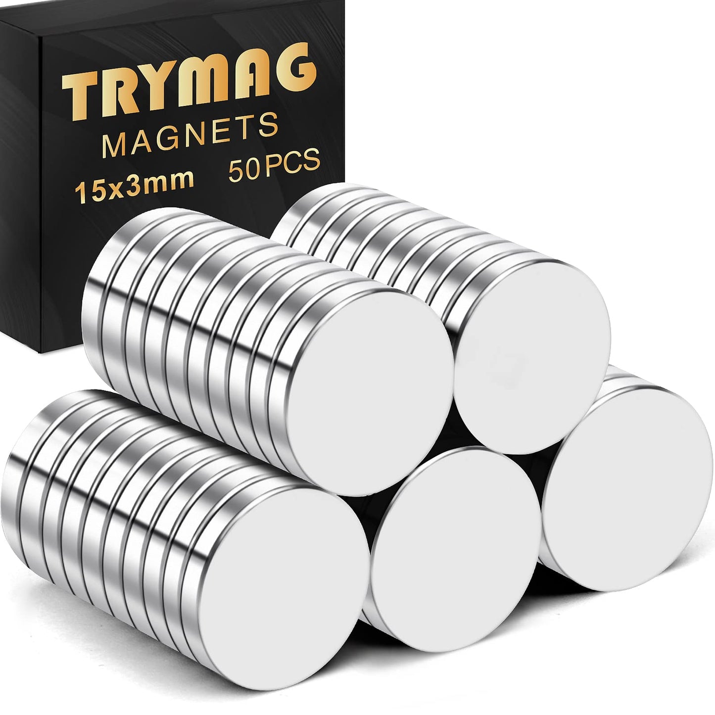 TRYMAG 5x3mm 80Pcs Small Refrigerator Magnets, Tiny Rare Earth Magnets Small Disc Magnet for Fridge, Whiteboard, Billboard, Dry Erase Board, Office Magnet