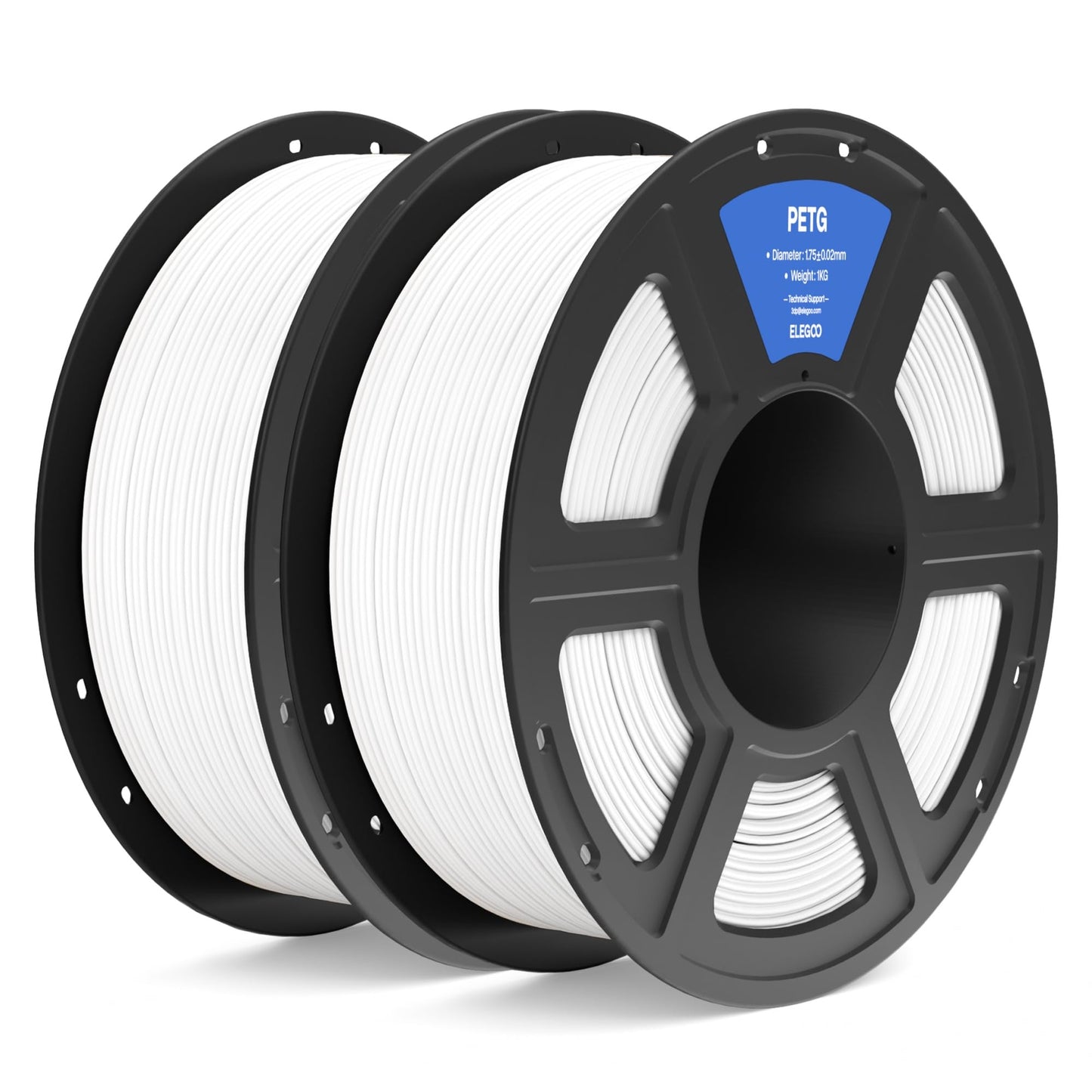 ELEGOO PETG 1.75 mm Black 4 Pack 1kg Spools (2.2 lbs), 3D Printing Filament Dimensional Accuracy +/- 0.02 mm, Fits for Most FDM 3D Printers