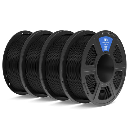 ELEGOO PETG 1.75 mm Black 4 Pack 1kg Spools (2.2 lbs), 3D Printing Filament Dimensional Accuracy +/- 0.02 mm, Fits for Most FDM 3D Printers