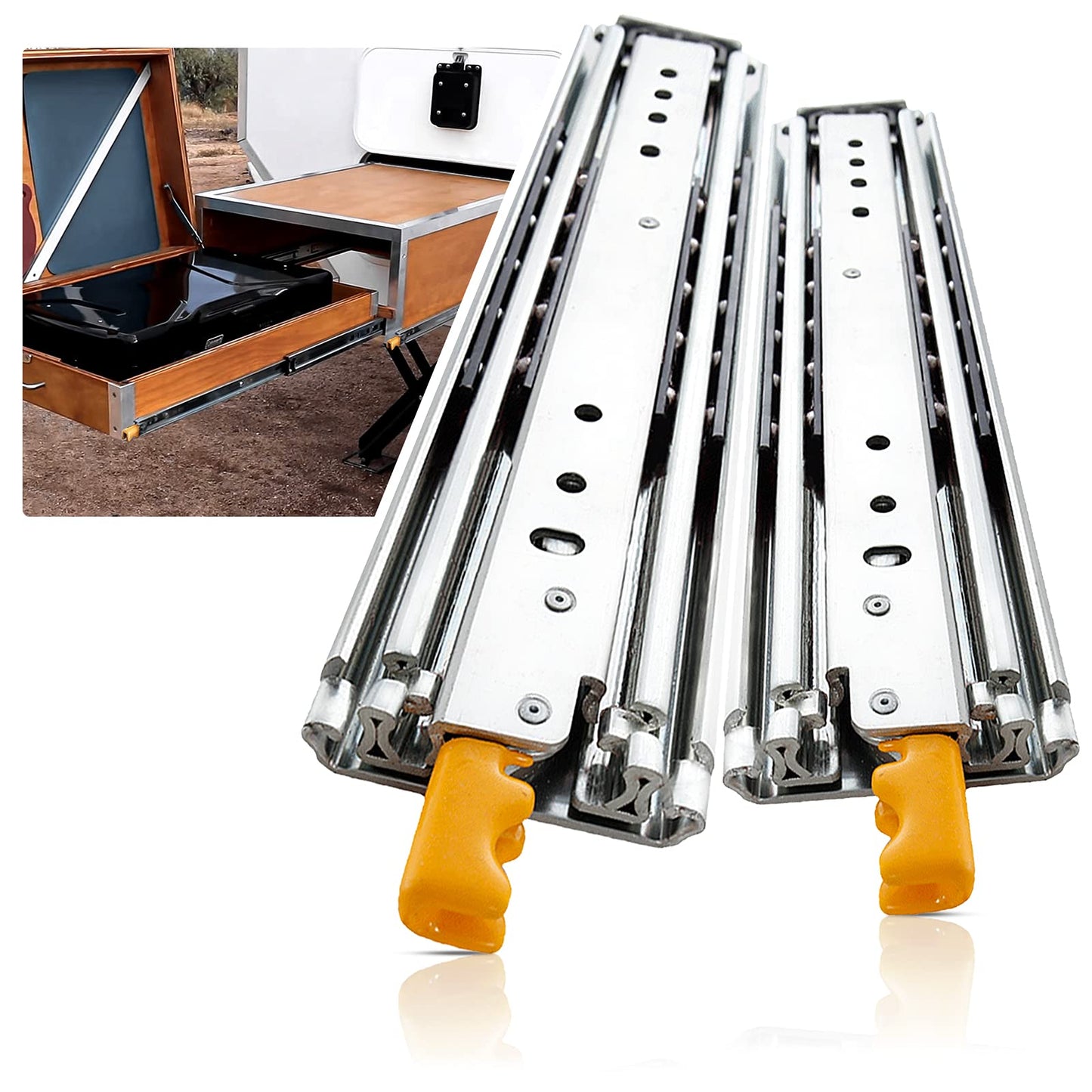 SHUHANG Heavy Duty Drawer Slides Full Extension 12 14 16 18 20 22 24 26 28 30 32 34 36 38 40 Inch (51mm -Without Lock, 34 inch)