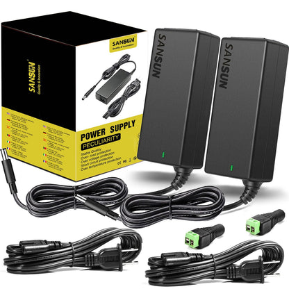 12V 5A Power Supply, AC 120V to DC12V 5.5x2.1mm Jack Converter, 12 Volt LED Driver 60W Adapter Transformer for Strip Lights, Surveillance Cameras, External HDD, Monitor, CCTV (Pack of 1)