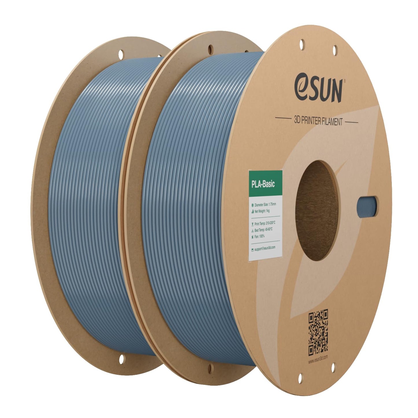 eSUN PLA Filament 1.75mm, PLA Basic 3D Printer Filament Dimensional Accuracy +/- 0.05mm, 1KG Spool (2.2 LBS) Speedy PLA Filament for 3D Printers, Grey