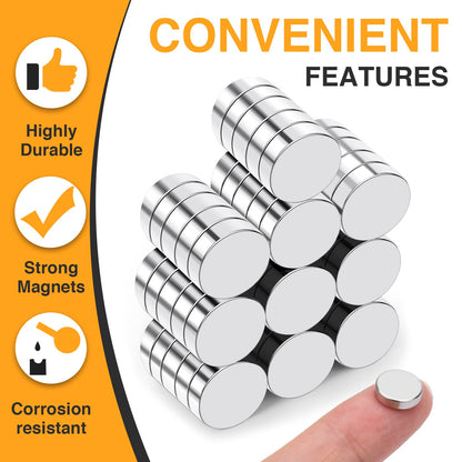 TRYMAG 5x3mm 80Pcs Small Refrigerator Magnets, Tiny Rare Earth Magnets Small Disc Magnet for Fridge, Whiteboard, Billboard, Dry Erase Board, Office Magnet