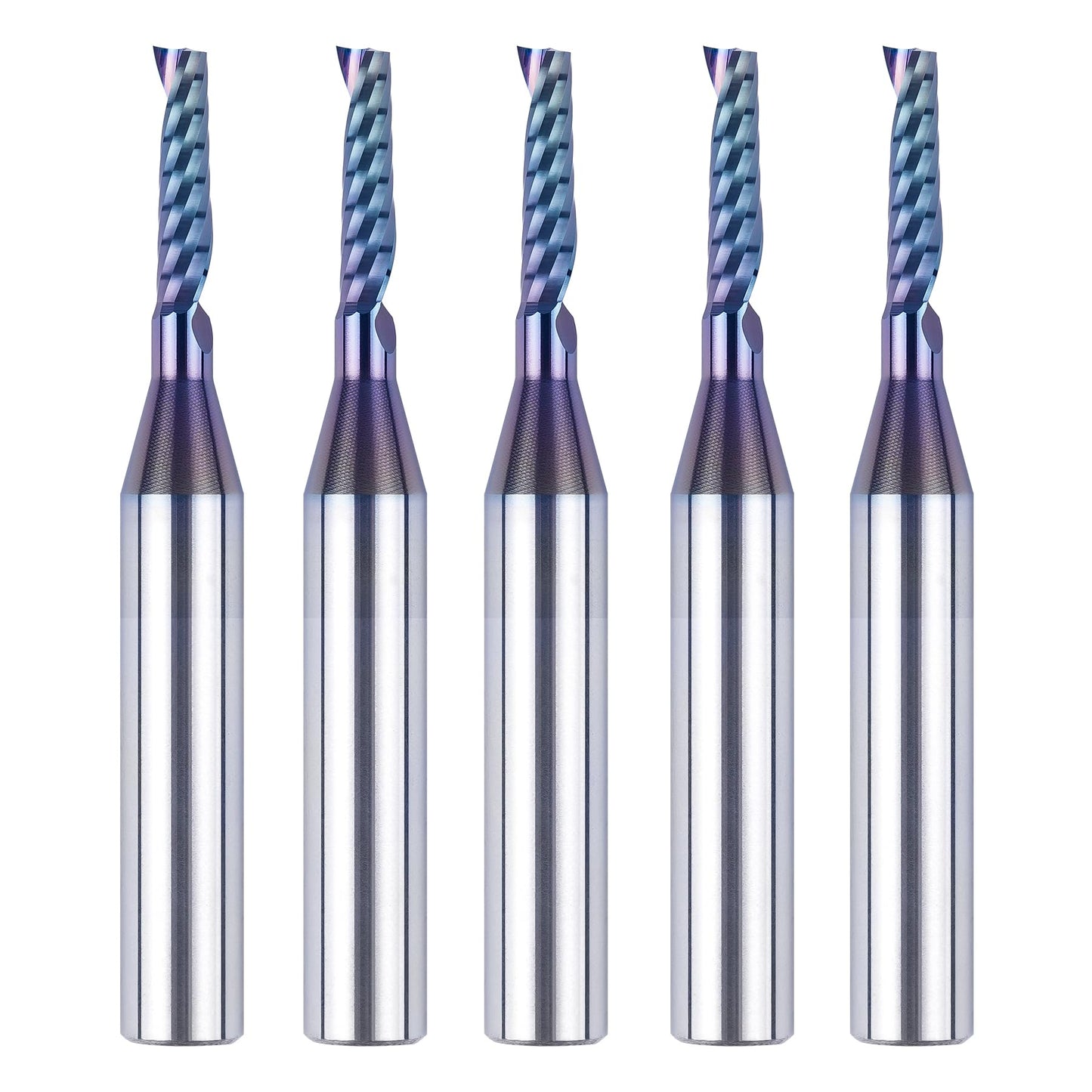 SpeTool 1/4 Shank Single Flute Router Bit with Extra Long Life Coating ,Solid Carbide O Flute End Mill Spiral Upcut Bit for CNC Aluminum Cutter