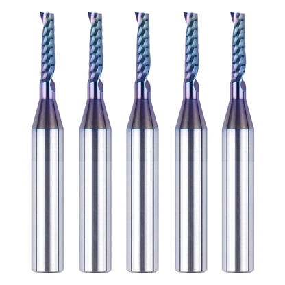 SpeTool 1/4 Shank Single Flute Router Bit with Extra Long Life Coating ,Solid Carbide O Flute End Mill Spiral Upcut Bit for CNC Aluminum Cutter
