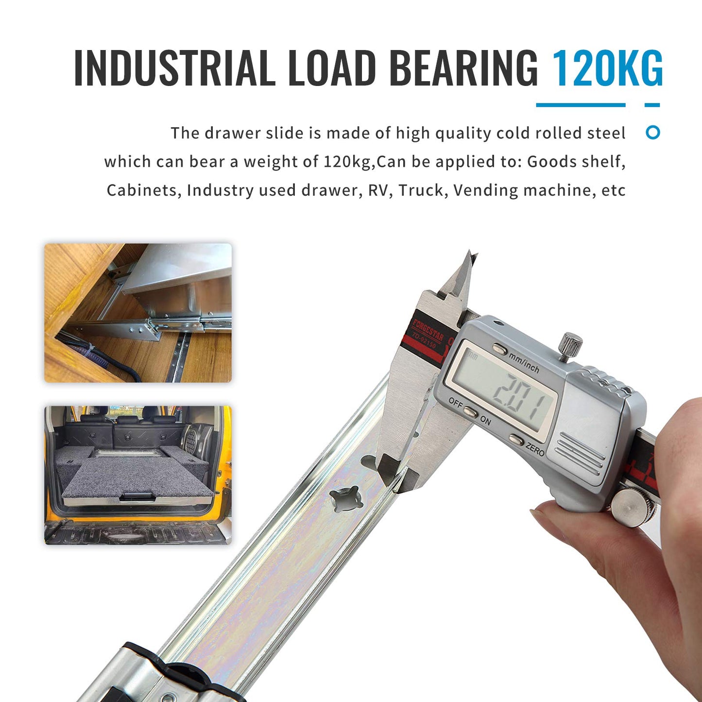 SHUHANG Heavy Duty Drawer Slides Full Extension 12 14 16 18 20 22 24 26 28 30 32 34 36 38 40 Inch (51mm -Without Lock, 34 inch)