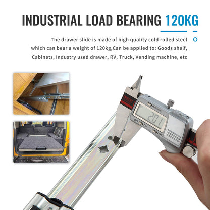 SHUHANG Heavy Duty Drawer Slides Full Extension 12 14 16 18 20 22 24 26 28 30 32 34 36 38 40 Inch (51mm -Without Lock, 34 inch)