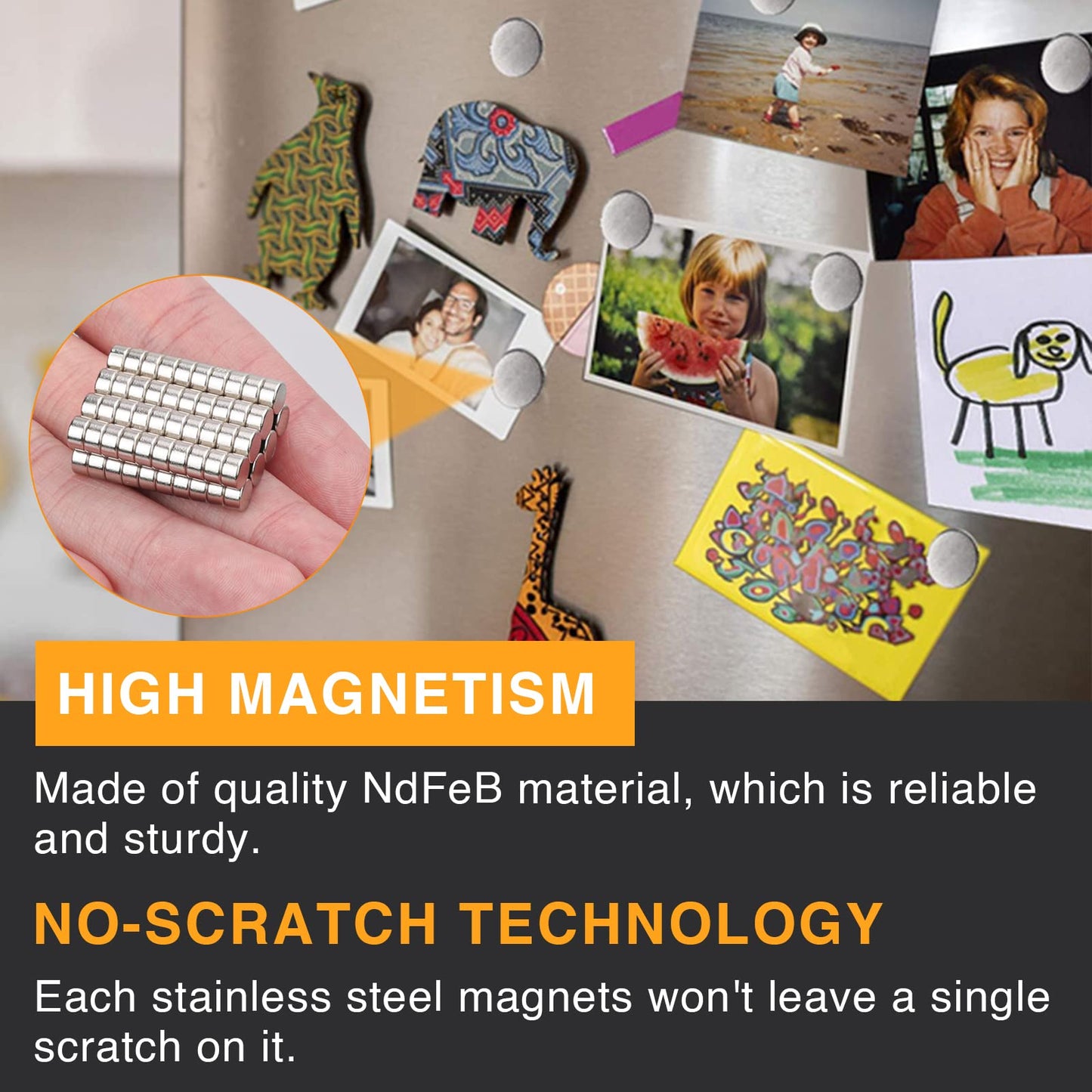 TRYMAG 5x3mm 80Pcs Small Refrigerator Magnets, Tiny Rare Earth Magnets Small Disc Magnet for Fridge, Whiteboard, Billboard, Dry Erase Board, Office Magnet