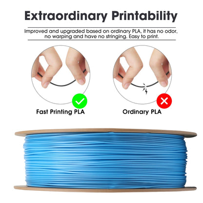 eSUN PLA Filament 1.75mm, PLA Basic 3D Printer Filament Dimensional Accuracy +/- 0.05mm, 1KG Spool (2.2 LBS) Speedy PLA Filament for 3D Printers, Grey