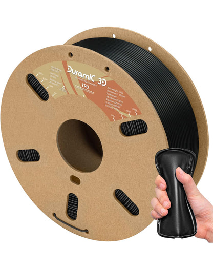 DURAMIC 3D TPU Filament 1.75mm Black, TPU Flexible Filament 95A, Soft TPU 3D Printing Filament, 1kg Spool, Dimensional Accuracy +/- 0.05mm, Black 1 Pack