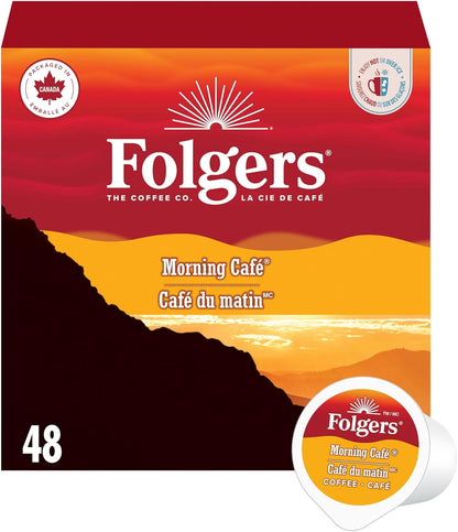Folgers Classic Roast Medium Coffee Pods, Single Serve One Cup Pods made with Arabica Beans for Hot or Iced Drinks, 12 Count (Pack of 1)