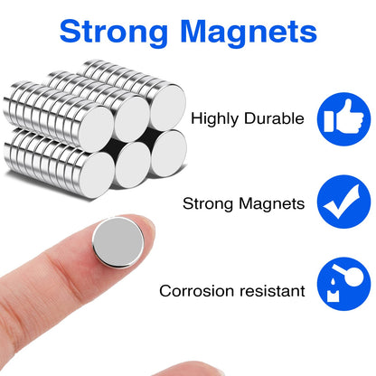 TRYMAG 5x3mm 80Pcs Small Refrigerator Magnets, Tiny Rare Earth Magnets Small Disc Magnet for Fridge, Whiteboard, Billboard, Dry Erase Board, Office Magnet